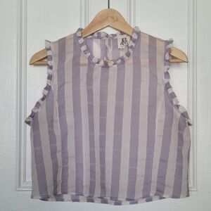 DRA  LOS ANGELES – Size L – Lavender & White Ruffled Striped Top